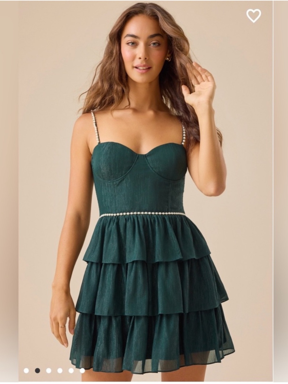 Altar’d State Tasha Pearl Mini Dress NWT, Hunter Green Mini Dress